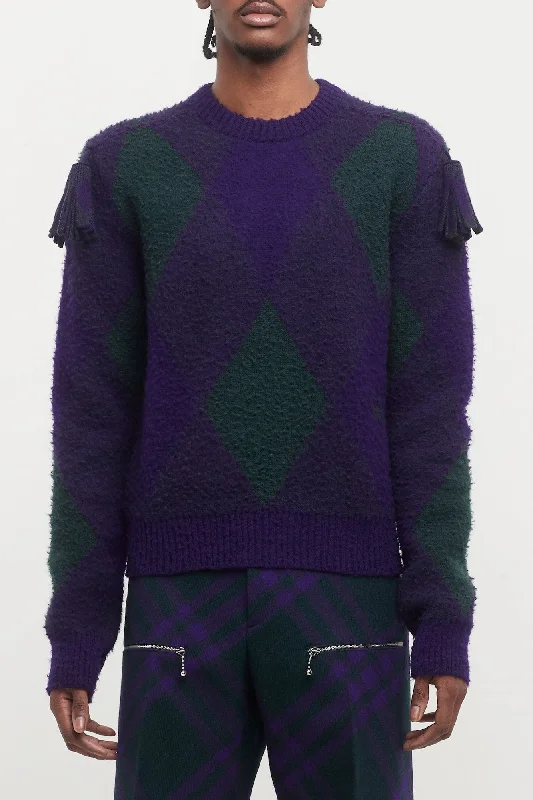 Warm Men's Down JacketsBurberry Royal IP Pattern Knit