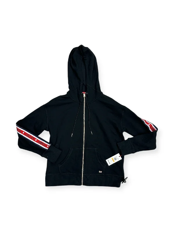 Men's Hoodies for LayeringAthletic Sweatshirt Hoodie By Tommy Hilfiger In Black & Red, Size: S Men's Hoodies for LayeringAthletic Sweatshirt Hoodie By Tommy Hilfiger In Black & Red, Size: S