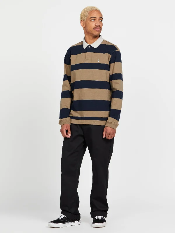 Men's Shirts with Adjustable HemlinesSumpter Polo Long Sleeve Shirt - Khaki