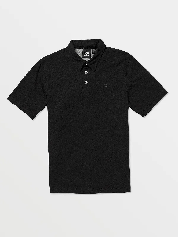 Men's Shirts with Hook-and-Loop ClosuresBig Boys Wowzer Polo Short Sleeve Shirt - Black