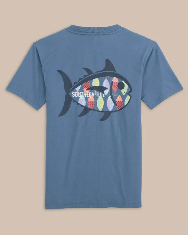 Men's Shirts with Checkered PatternsKids Skipjack Lure Fill Short Sleeve T-Shirt