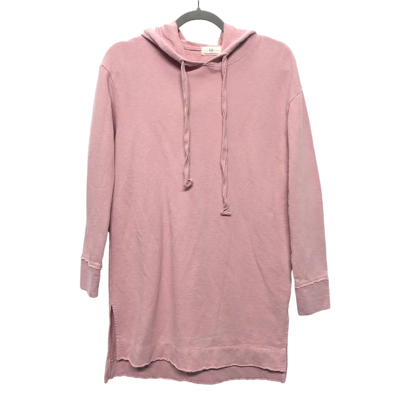 Men's Hoodies with Quilted LiningSweatshirt Hoodie By T.La In Pink, Size:Xs