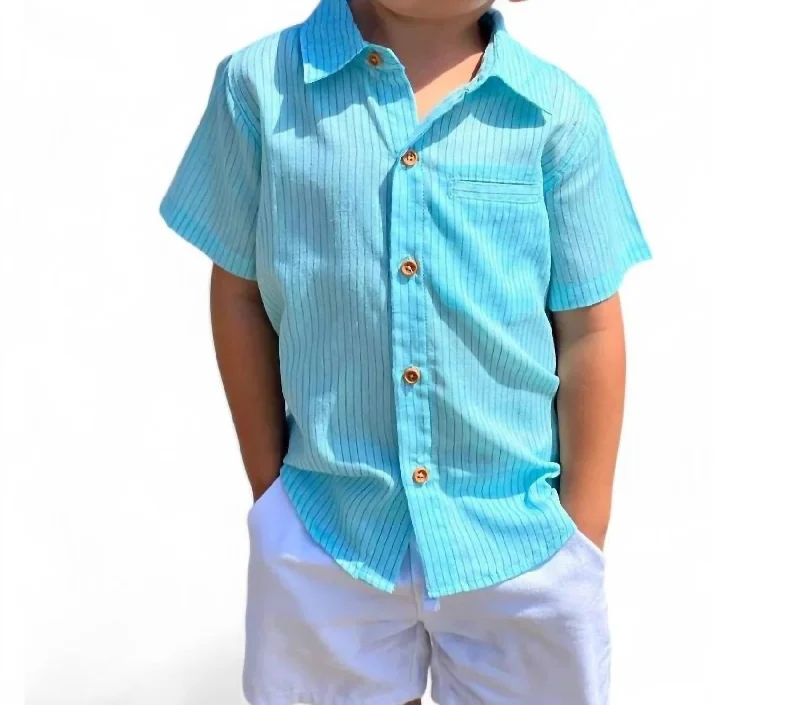 Men's Color-Blocking Shirts for a Statement LookBoys Newport Woven Shirt In Aqua/royal Stripe Men's Color-Blocking Shirts for a Statement LookBoys Newport Woven Shirt In Aqua/royal Stripe