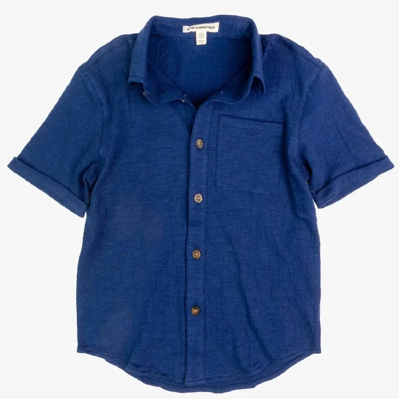 Men's Henley T-Shirts for a Casual TwistBoys' Beach Shirt In Navy