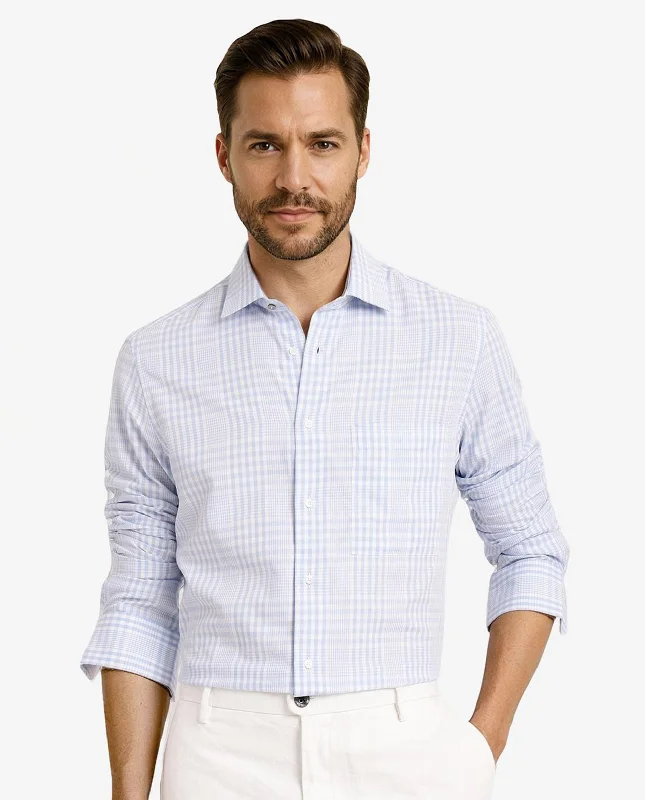 Men's V-Neck T-Shirts for a Flattering ShapeRare Rabbit Men's Bisk Light Blue Cotton Fabric Full Sleeve Regular Fit Checks Twill Shirt Men's V-Neck T-Shirts for a Flattering ShapeRare Rabbit Men's Bisk Light Blue Cotton Fabric Full Sleeve Regular Fit Checks Twill Shirt