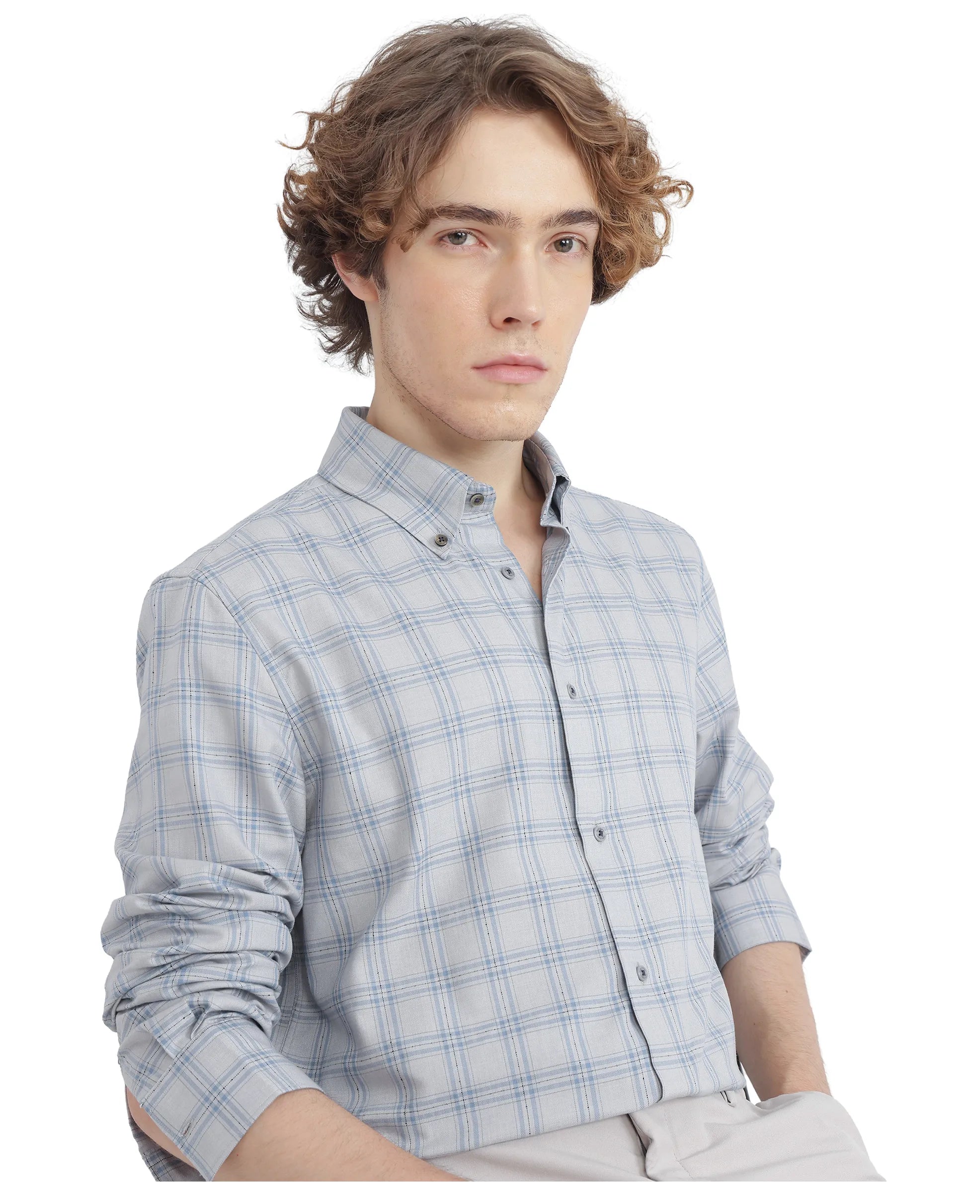Men's Sleeveless Shirts for Summer ComfortRare Rabbit Men's Blase Light Grey Cotton Fabric Full Sleeve Collared Neck Checks Shirt Men's Sleeveless Shirts for Summer ComfortRare Rabbit Men's Blase Light Grey Cotton Fabric Full Sleeve Collared Neck Checks Shirt