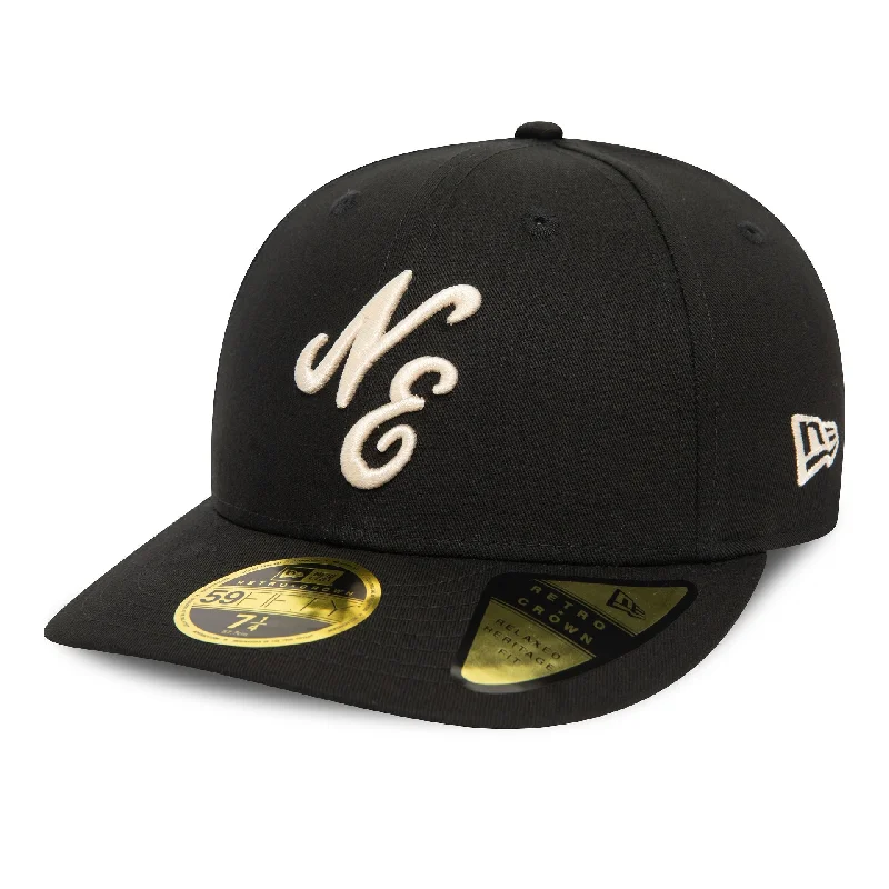 Summer Bucket CapsNew Era Heritage Script Black Low Profile 59FIFTY Fitted Cap
