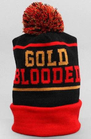 Designer Fedora HatsGold Blooded (Black/Red Beanie)