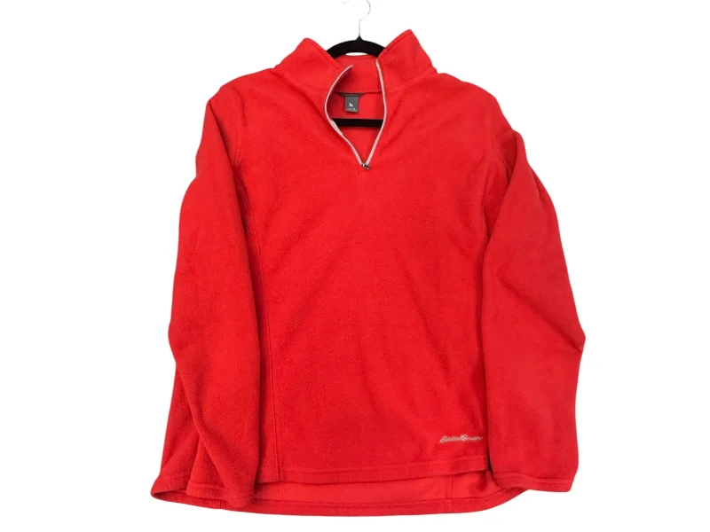 Men's Hoodies with Kangaroo PocketsSweatshirt Collar By Eddie Bauer In Red, Size: L