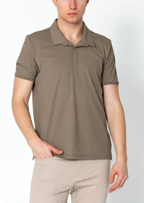 Warm Men's Fleece-Lined TopsWrinkle Free Tapered Travel Polo Shirts - Vizon