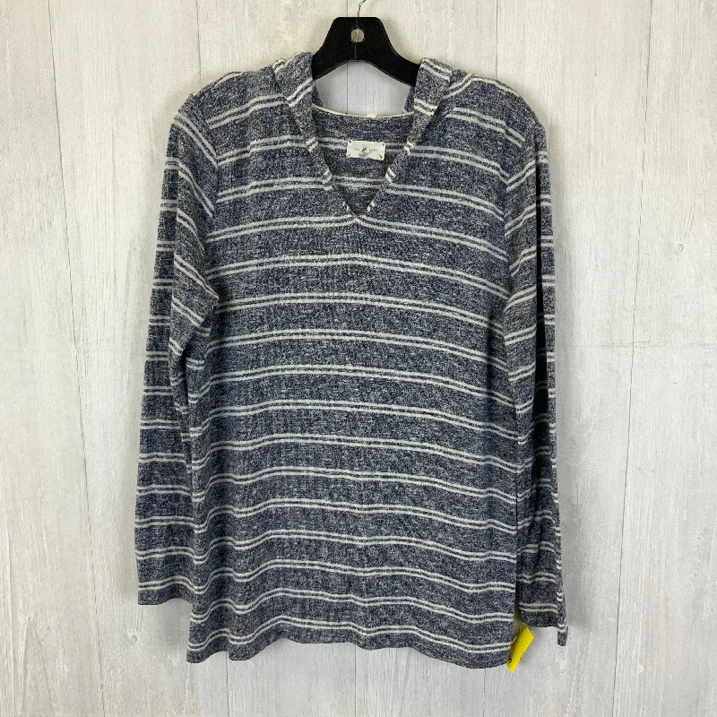 Men's Hoodies with Contrast Fabric PanelsSweatshirt Hoodie By Lou And Grey In Blue & White, Size: M