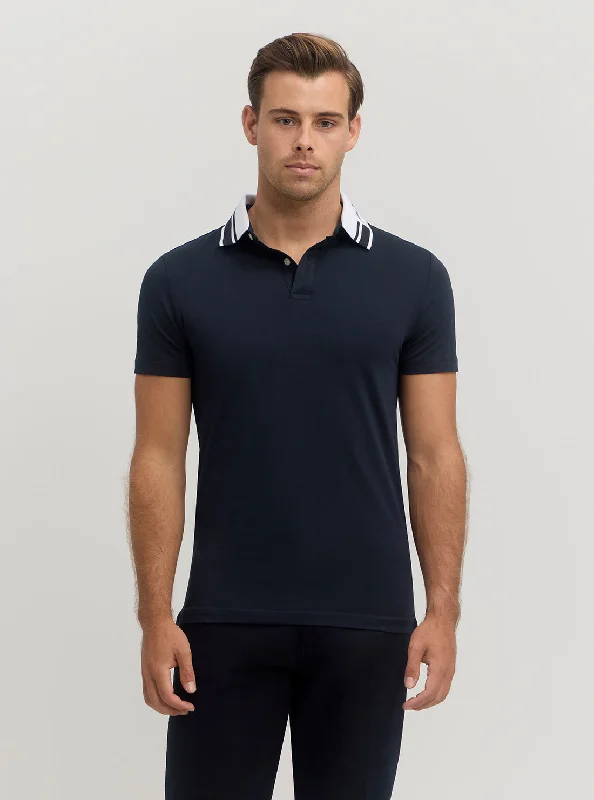 Men's Shirts with Plaid PatternsBlue Nolan Short Sleeve Polo T-Shirt