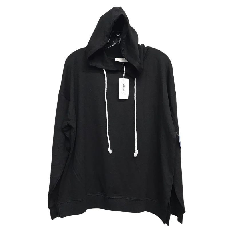Classic Men's Cotton HoodiesSweatshirt Hoodie By Moshu In Black, Size:L