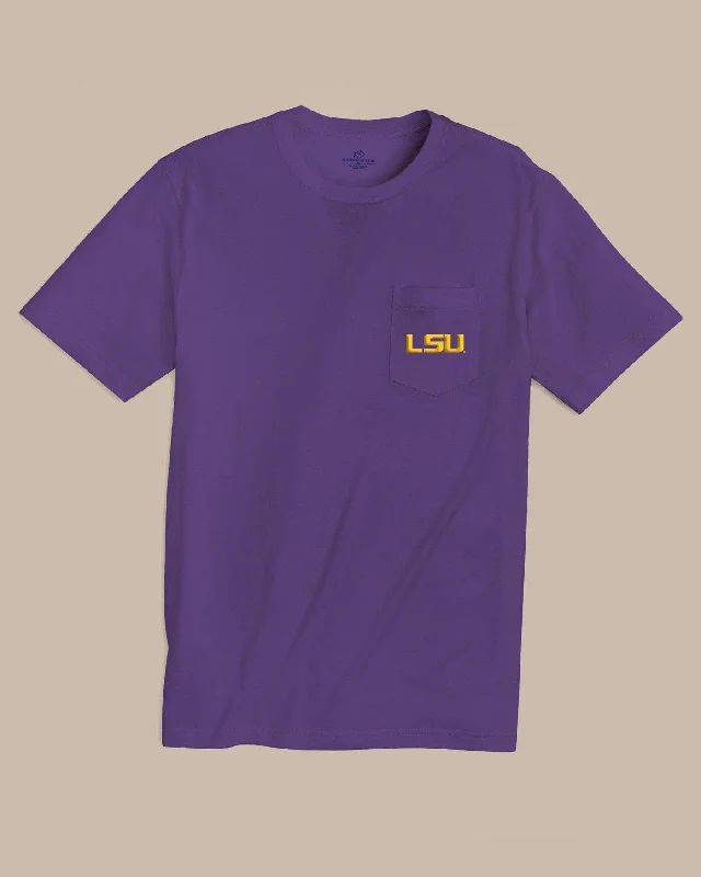 Men's Shirts with Short PlacketsLSU Tigers Gameday Embroidered Short Sleeve T-Shirt