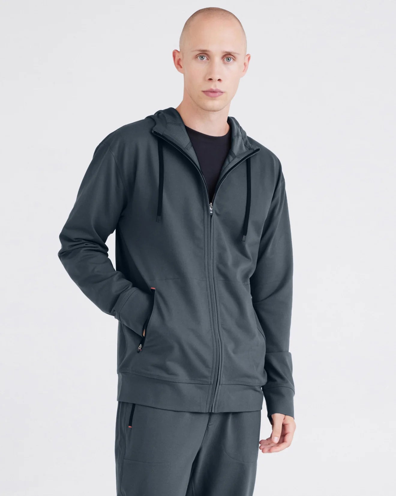 Men's Sweaters with Intarsia DesignsSAXX Trailzer Full Zip Hoodie - Turbulence - SXHZ62 - TUB Men's Sweaters with Intarsia DesignsSAXX Trailzer Full Zip Hoodie - Turbulence - SXHZ62 - TUB
