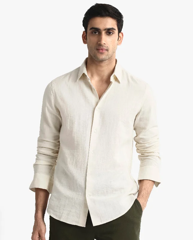 Men's Tailored Shirts for a Sharp AppearanceRare Rabbit Men Layerr-2 Off White Cotton Fabric Full Sleeve Regular Fit Solid Shirt Men's Tailored Shirts for a Sharp AppearanceRare Rabbit Men Layerr-2 Off White Cotton Fabric Full Sleeve Regular Fit Solid Shirt
