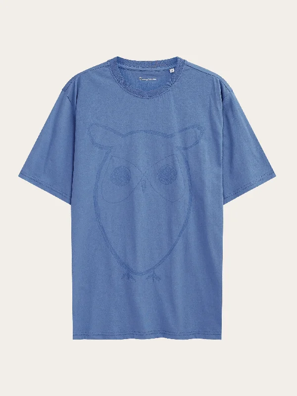 Men's Shirts with Belt LoopsRegular big owl front print t-shirt - GOTS - Moonlight Blue Men's Shirts with Belt LoopsRegular big owl front print t-shirt - GOTS - Moonlight Blue