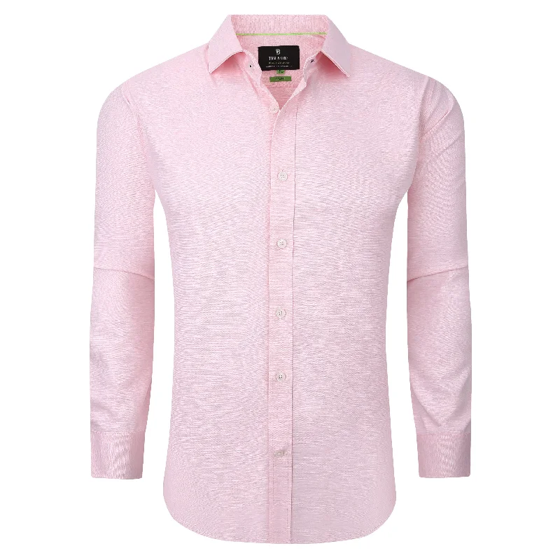 Men's Breathable Shirts for Warm ClimatesTom Baine Solid Linen Feel Long Sleeve Button Down Men's Breathable Shirts for Warm ClimatesTom Baine Solid Linen Feel Long Sleeve Button Down