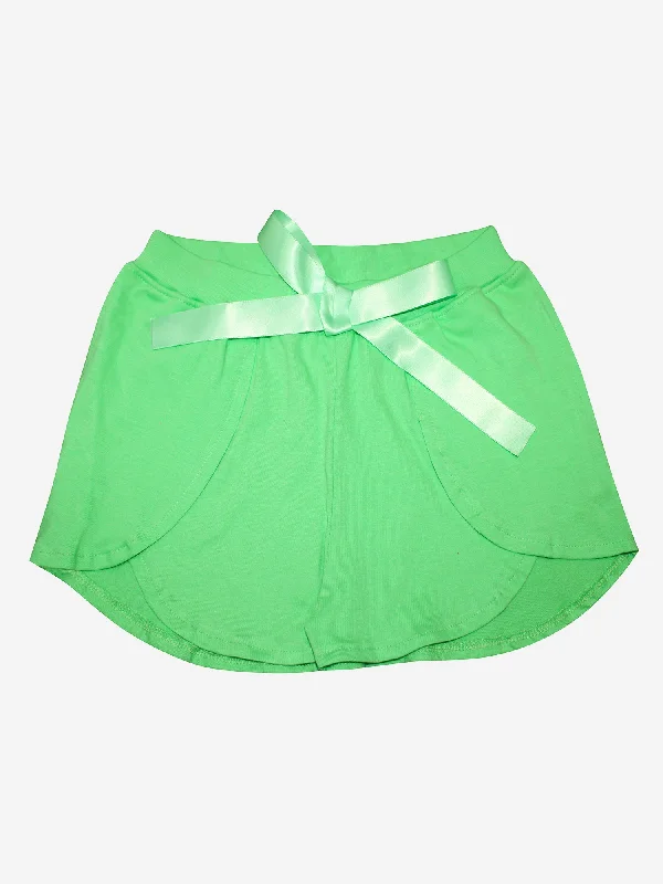 Men's Stylish Short-Length JeansGirls Over Lap Shorts With Bow