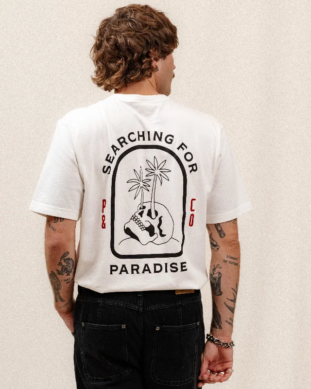 Men's Shirts with Raw-Edge HemlinesSearching For Paradise T-Shirt - Off White