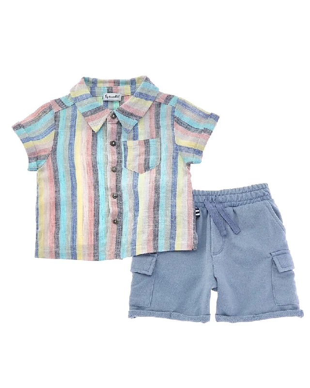 Men's Weekend Shirts for Leisurely OutingsSplendid 2pc Santa Monica Linen-Blend Shirt & Short Set Men's Weekend Shirts for Leisurely OutingsSplendid 2pc Santa Monica Linen-Blend Shirt & Short Set
