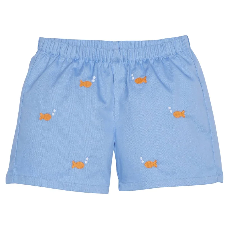 Athletic-Inspired Men's Workout and Running ShortsLittle Boys Embroidered Basic Short In Goldfish Athletic-Inspired Men's Workout and Running ShortsLittle Boys Embroidered Basic Short In Goldfish