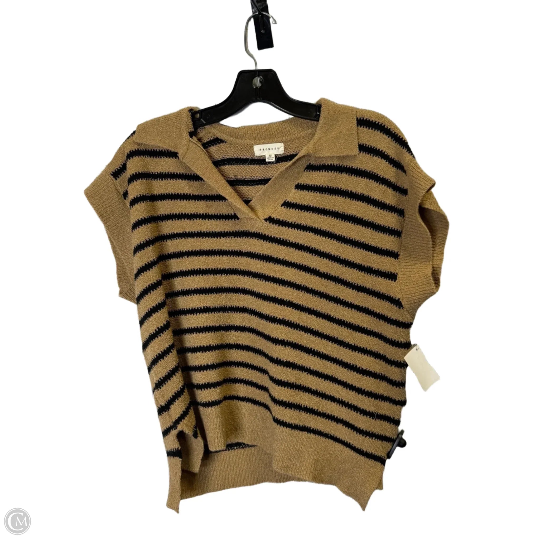 Men's Coats with HoodsVest Sweater By Promesa In Brown, Size: M