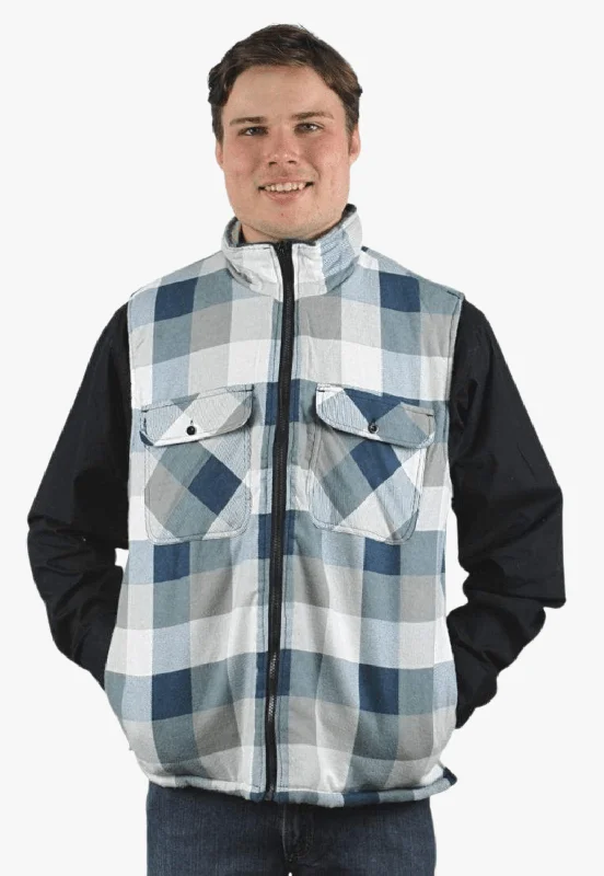 Casual Men's Bomber JacketsPilbara Zipper Flannelette Quilted Vest RM123V