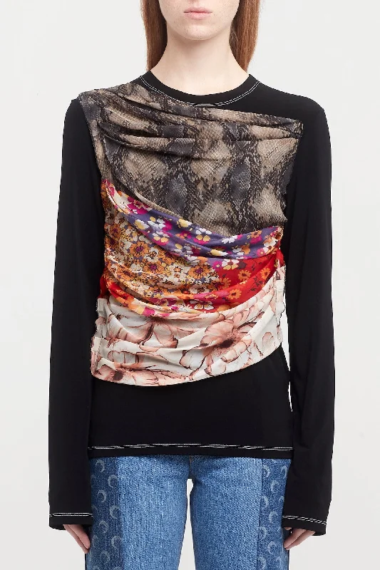 Durable Men's Car CoatsMarine Serre Regenerated Silk Scarves Draped Top