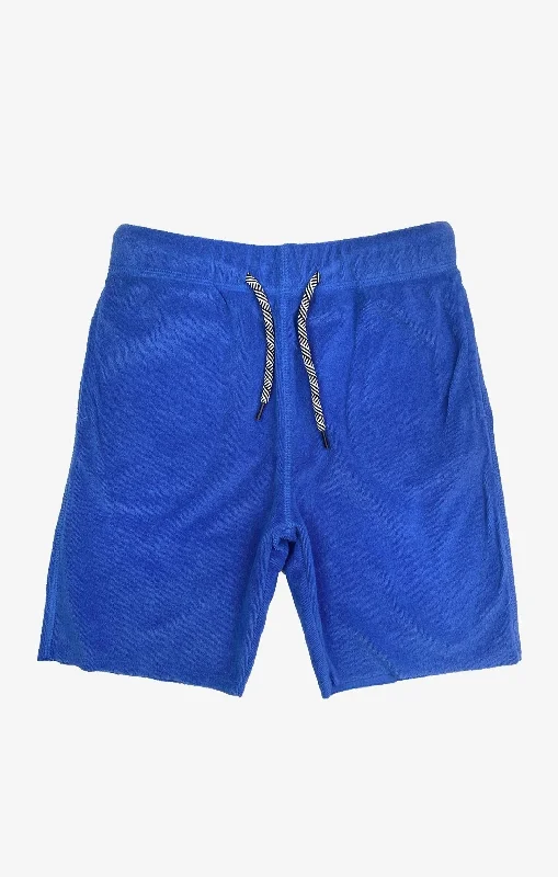 Men's Ripstop Travel Shorts for DurabilityBoys Blue Camp Shorts In Blue Terry