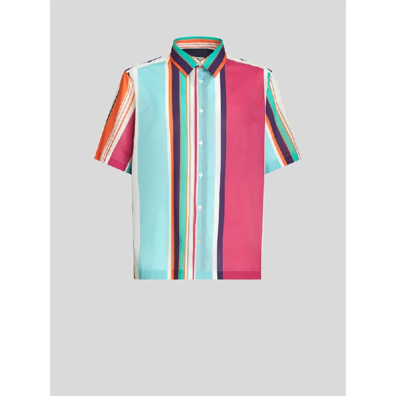 Men's Bamboo Fiber Shirts for Softness and BreathabilityShort-sleeved Striped Shirt Men's Bamboo Fiber Shirts for Softness and BreathabilityShort-sleeved Striped Shirt