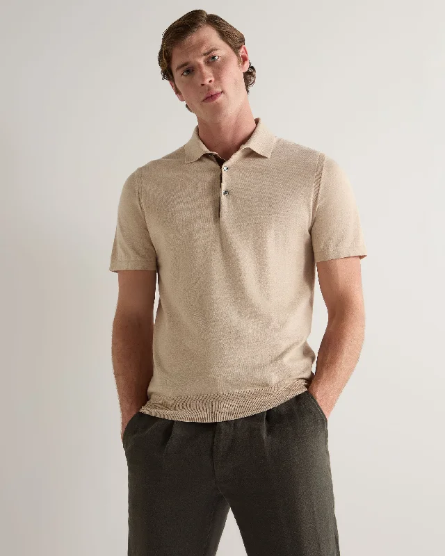 Men's Shirts with UV ProtectionMen's Polzeath Cotton Cashmere Polo T-Shirt Sandstone Brown Men's Shirts with UV ProtectionMen's Polzeath Cotton Cashmere Polo T-Shirt Sandstone Brown