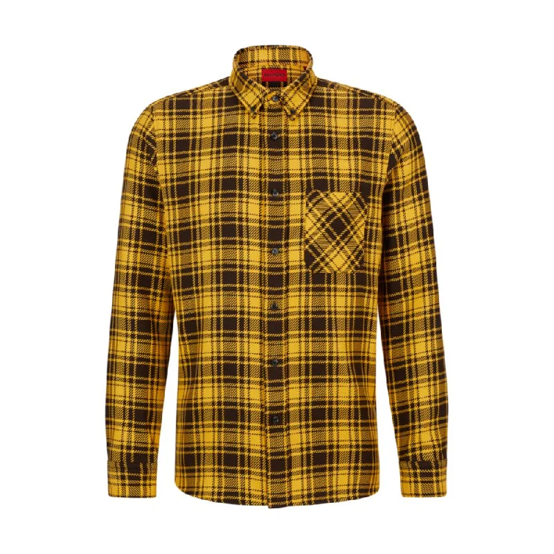 Men's Designer Shirts for a Statement PieceRelaxed-fit shirt in checked cotton flannel Men's Designer Shirts for a Statement PieceRelaxed-fit shirt in checked cotton flannel