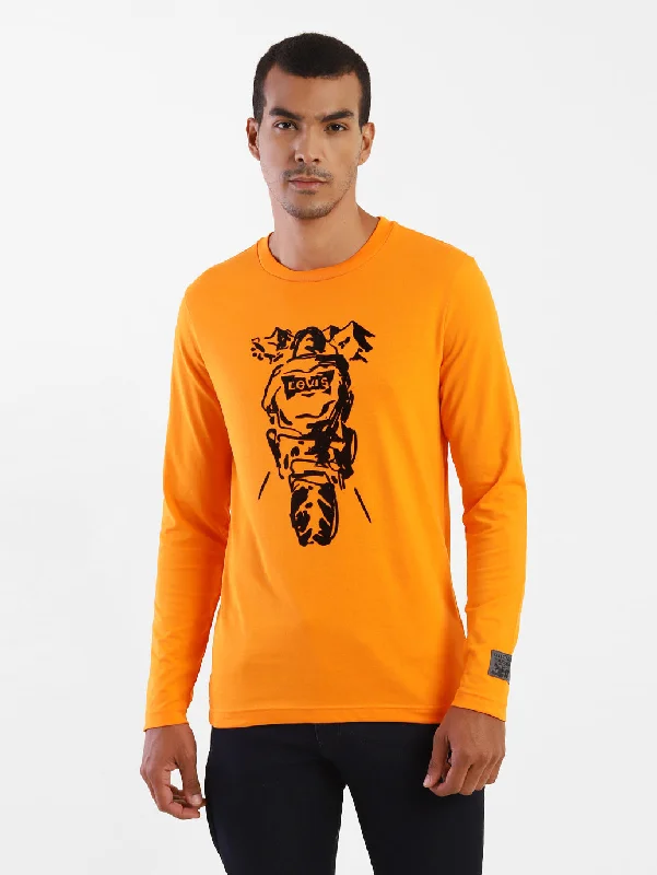 Men's Shirts with Mandarin CollarsMen's Motorcycle Collection Full-Sleeve Graphic T-shirt