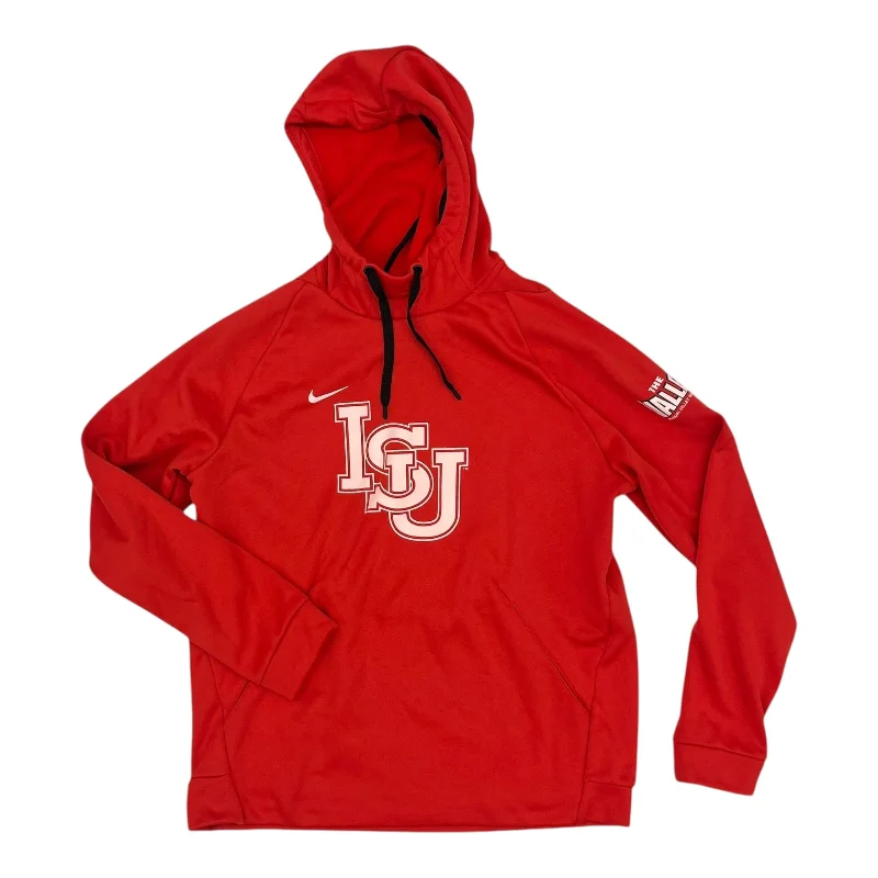 Men's Hoodies with InsulationAthletic Sweatshirt Hoodie By Nike Apparel In Red, Size:L Men's Hoodies with InsulationAthletic Sweatshirt Hoodie By Nike Apparel In Red, Size:L