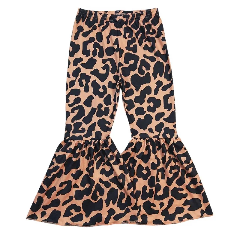 Men's Cool Linen Summer ShortsBaby Lil' Leopard Flare Pants In Brown