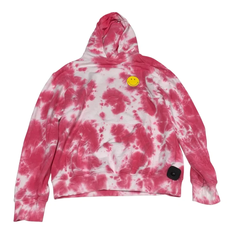 Luxurious Men's Cashmere HoodiesSweatshirt Hoodie By H&m In Pink & White, Size: Xs
