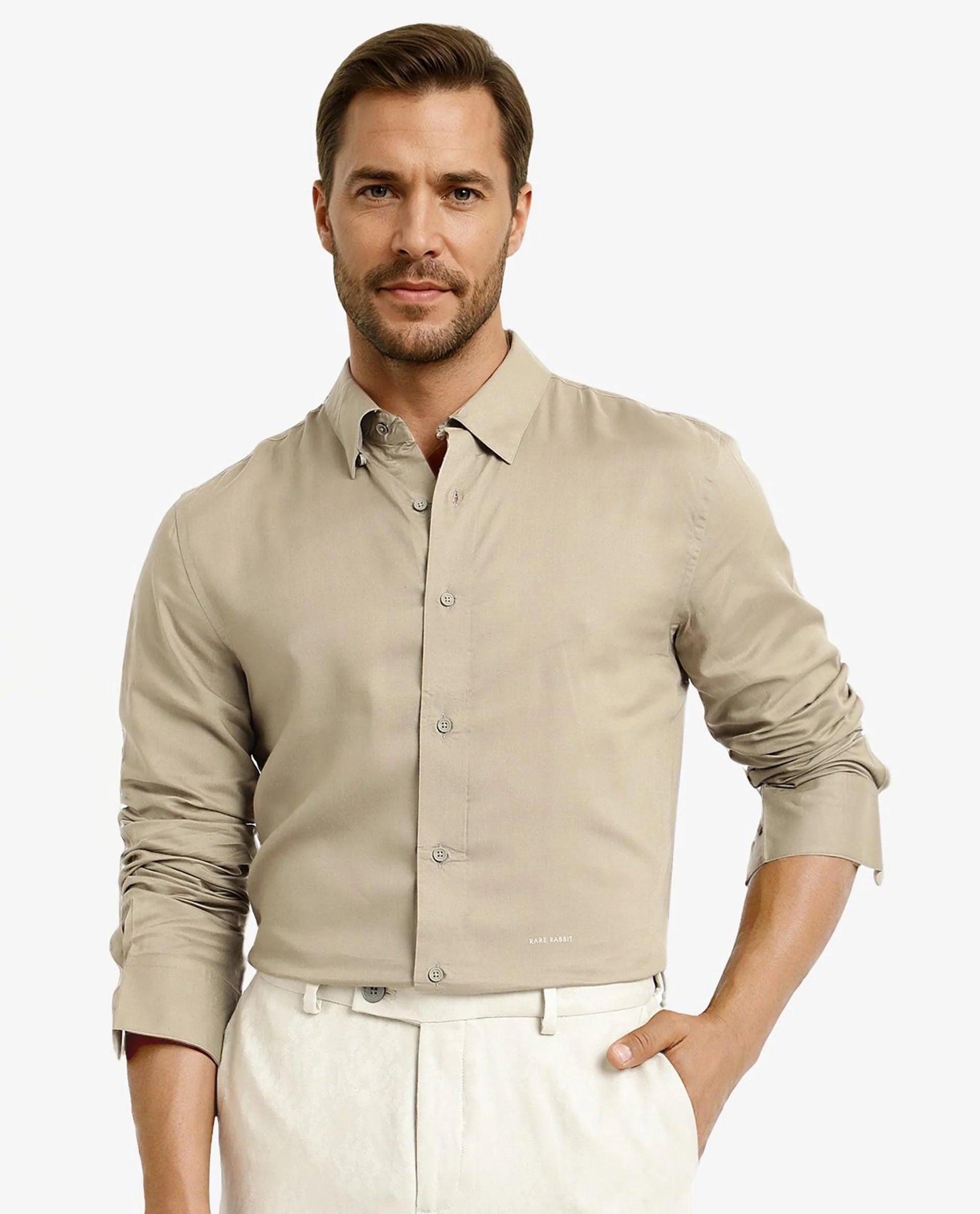 Lightweight Men's Poplin ShirtsRare Rabbit Men Dub Dusky Olive Cotton Fabric Full Sleeve Regular Collar Regular Fit Plain Shirt Lightweight Men's Poplin ShirtsRare Rabbit Men Dub Dusky Olive Cotton Fabric Full Sleeve Regular Collar Regular Fit Plain Shirt