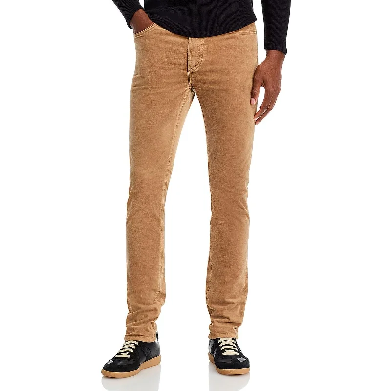 Men's Jeans with Fashionable RipsGreyson Mens Stretch Velvet Skinny Jeans