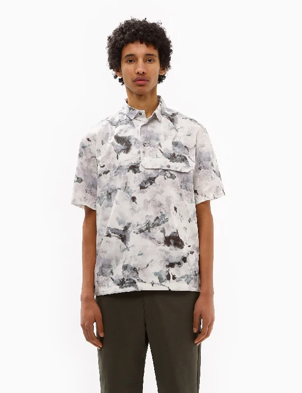 Men's Shirts with Snap ButtonsSnow Peak Printed Quick Dry Polo Shirt - Grey