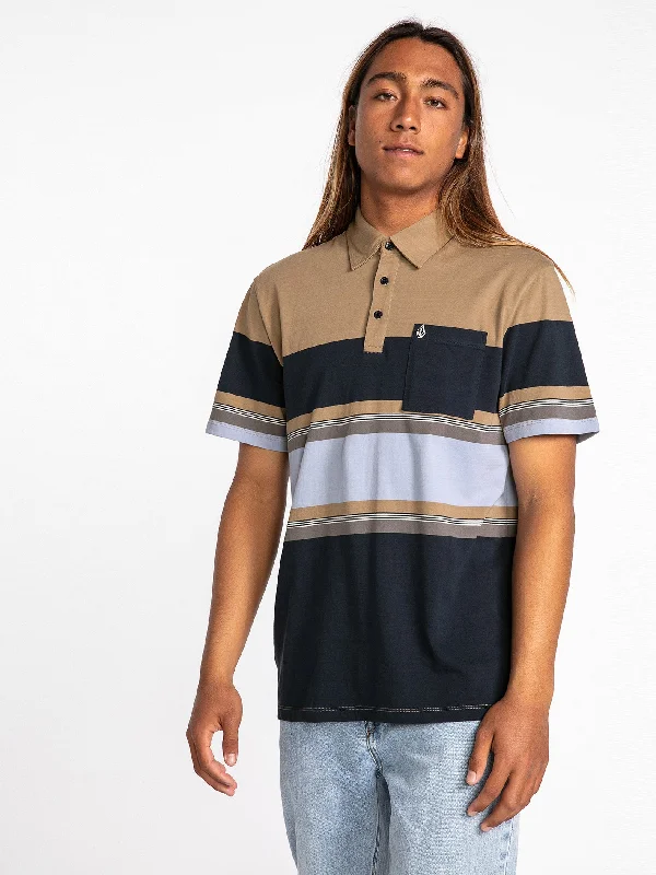 Men's Shirts with Surplice HemlinesHeavy Daze Short Sleeve Polo - Dark Khaki