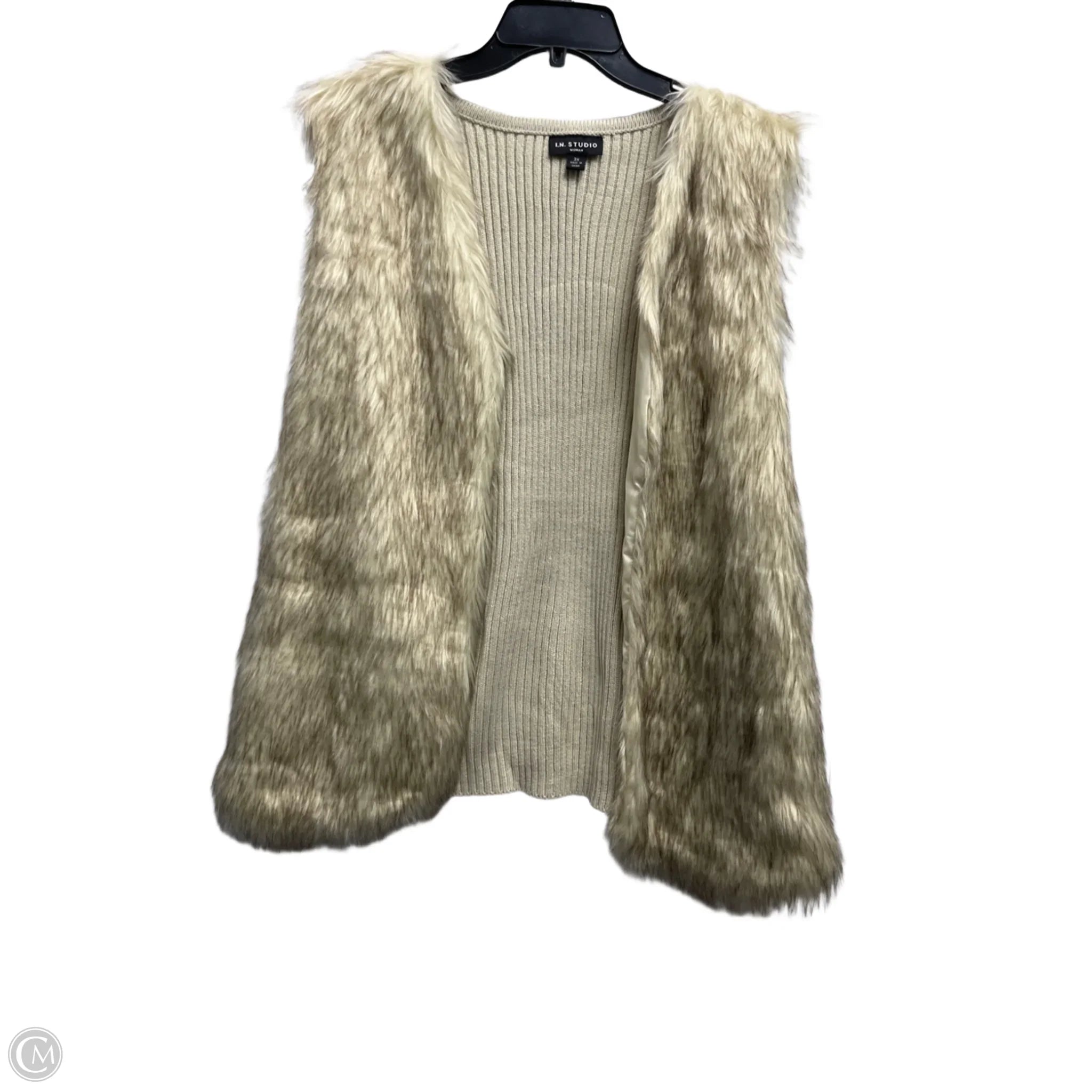 Men's Coats with Breathable FabricVest Faux Fur & Sherpa By In Studio In Cream, Size: 3x Men's Coats with Breathable FabricVest Faux Fur & Sherpa By In Studio In Cream, Size: 3x