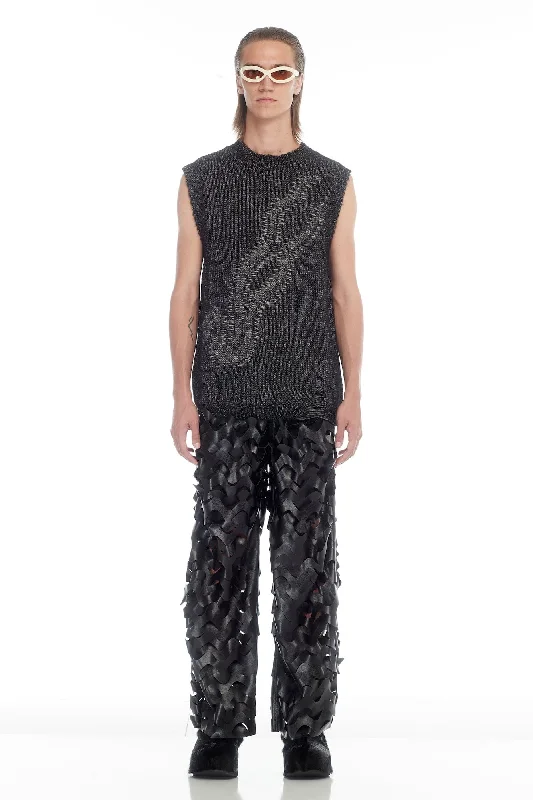 Men's Coats for Everyday WearLu'u Dan Unisex Snake Intarsia Vest in Black/Grey