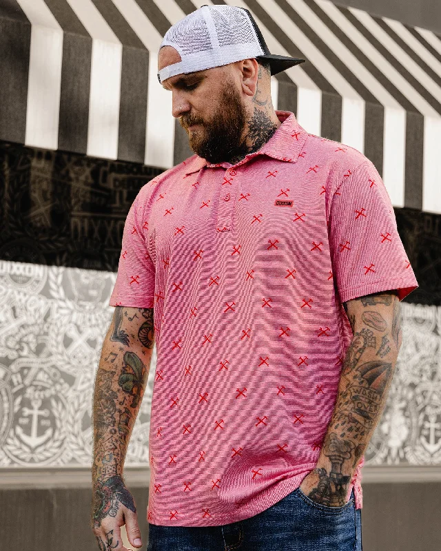 Men's Shirts with CollarsRed Finney Premium Polo - Heathered Red