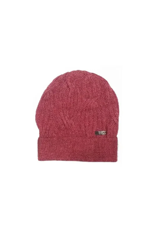 Patterned Beanie CapsCross Cable Hat Bison, Merino & Silk