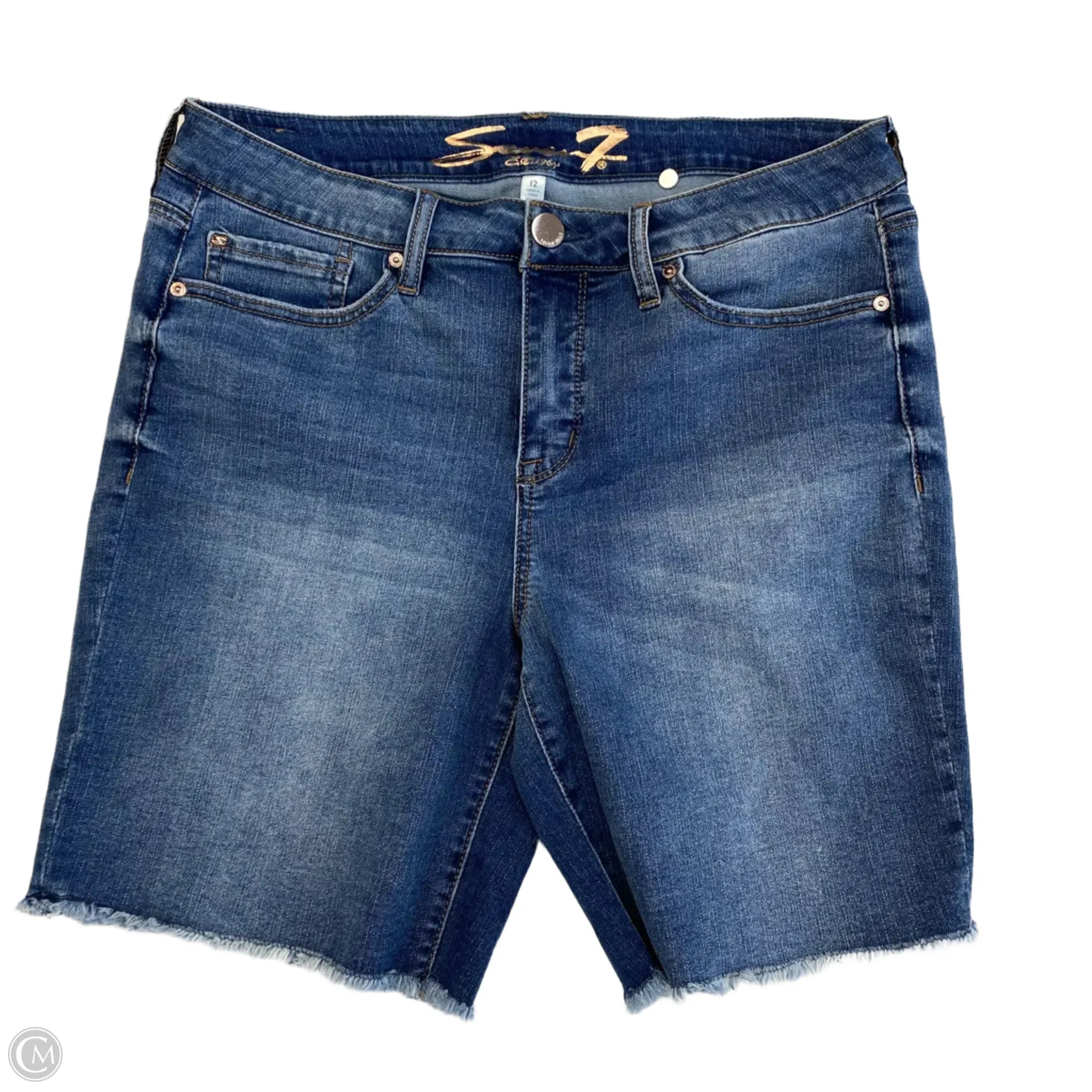 Fast-Drying Men's Swim and Beach ShortsShorts By Seven 7 In Blue Denim, Size: 12