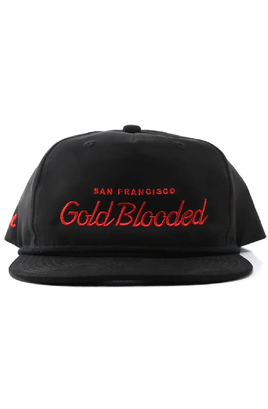 Women's Beanie CapsGold Blooded Script (Black/Red Snapback Cap)