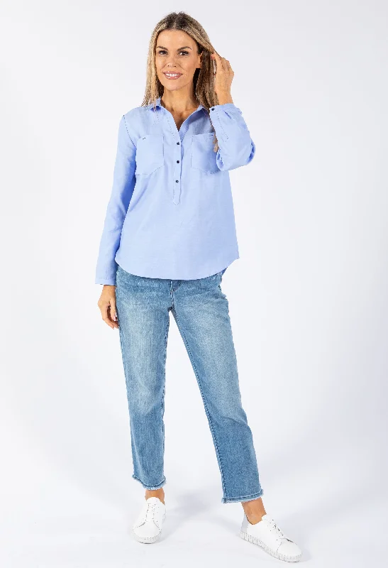 Men's Essential Dress Shirts for Everyday WearRelaxed V Neckline Shirt