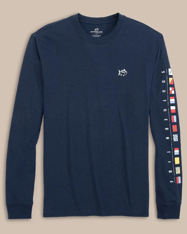 Men's Shirts with CollarsST Nautical Flags Long Sleeve T-Shirt