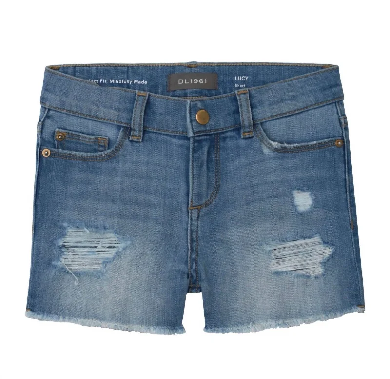 Beach-Ready Men's Summer ShortsGirls' Lucy Distressed Denim Shorts In Frost